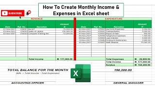 How to make monthly income and expenses in excel sheet [upl. by Squire]