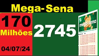 Mega Sena 2745 170 milhões de Reais  Palpite  Sorteios  resultado [upl. by Gasparo483]