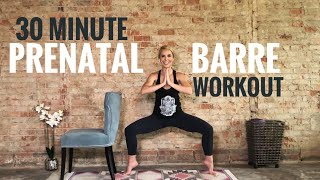 30 Minute Prenatal Barre Workout  Challenging  Lower Body  First amp Second Trimester [upl. by Asreht]