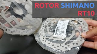 ROTORES SHIMANO RT10 CENTER LOCK 180  160MM  UNBOXING E DETALHES [upl. by Anizor]