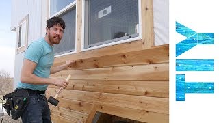 Installing Cedar Siding on Our Tiny House [upl. by Ornas]