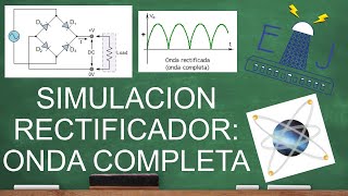 Simulación circuito rectificador de onda completa en PROTEUS [upl. by Nore983]