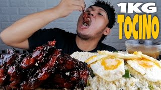 TOCILOG  1KG TOCINO  5 EGGS  EGG FRIED RICE  MUKBANG PHILIPPINES [upl. by Reuben]