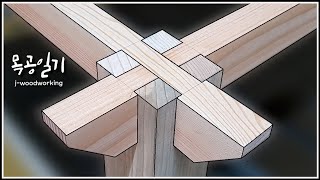 making the strongest 3way leg joinery  castle joint woodworking [upl. by Neellok]