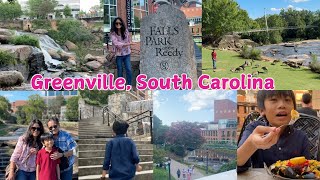 GREENVILLE SOUTH CAROLINA  Falls Park on the Reedy Liberty Bridge and The Lazy Goat greenville [upl. by Yelsnya]