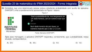 08  Questão 23 IFMA 20232024  Forma Integrada [upl. by Vicky328]