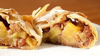 Mucho relleno y poca masa  Receta de AUTÉNTICO STRUDEL de manzana [upl. by Emelina998]