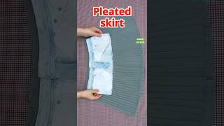 DIY♦️How to turn old jeans into a pleated skirt denim reuse ideas shorts sewing jeans upcycling [upl. by Onid822]