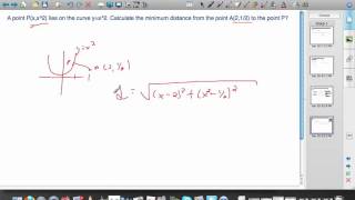 Minimizing Distance Between a point and a parabolamov [upl. by Jerrold]