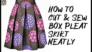 How to cut and sew box pleat skirt  Detailed tutorial  AmazingSewingCorner [upl. by Prince]