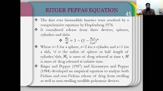 Rittiger equation and fronts of drug release bioerodible system [upl. by Iccir]