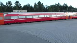 BergenOslo train stops at Hønefoss station Norway [upl. by Terag]