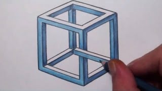 How To Draw an Impossible Cube  Optical Illusion [upl. by Noivaz]