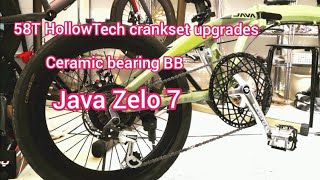 java zelo 7 upgrades 58T HollowTech crankset ceramic bearing BB to get faster more enjoyable rides [upl. by Kenwood365]