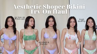 AESTHETIC SHOPEE BIKINI HAUL 2022 TryOn  Review  Michelle G [upl. by Shanney510]