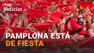 SAN FERMÍN 2023 MILES de PERSONAS CELEBRAN en PAMPLONA con un llamamiento a la CONVIVENCIA RTVE [upl. by Enyrehtak]