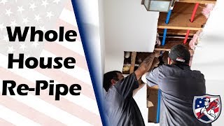 How to Do a Whole House RePipe Using PEX The Original Plumber  Open 7 Days A Week [upl. by Tybi]