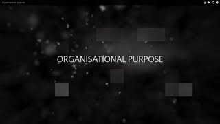 Organisational purpose [upl. by Ayoted]