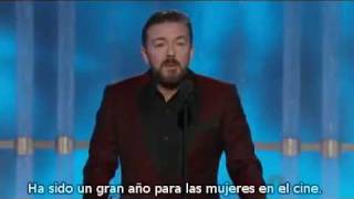 Ricky Gervais Golden Globes 2012  Monologo Subtitulado [upl. by Bourn8]