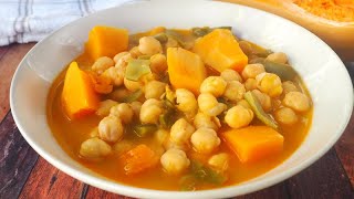 POTAJE de GARBANZOS con Calabaza y Judías Verdes en Olla Rápida [upl. by Yleen825]