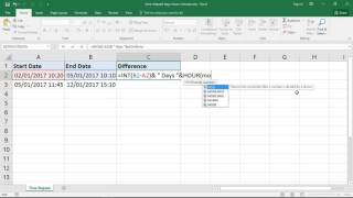 Excel Formula for Time Elapsed in Days Hours and Minutes [upl. by Akimaj]