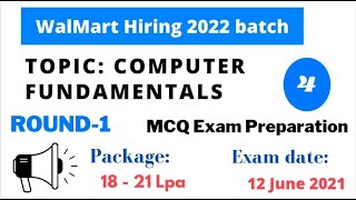 Walmart Hiring 2022 Batch  MCQ Round Preparation  Computer Fundamentals WalmartCodehers [upl. by Lesnah]