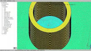 Generating hexahedral finite element mesh through extrusion using Gmsh Cylinder on cuboidal base [upl. by Bartram]