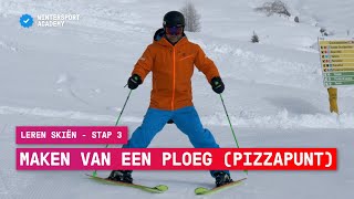 Leren skiën stap 3 Maken van een ploeg pizzapunt  Wintersport tips [upl. by Nettirb]