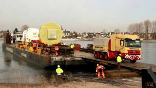 Baumann XXL Schwertransport Siemens Gasturbine Bonn Rheinufer [upl. by Gnanmos742]