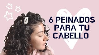 PEINADOS PARA CABELLO RIZADO  6 formas para cambiar de look [upl. by Ahsen]