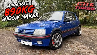 THIS 21L STROKER 315BHP 205 GTI TURBO IS TERRIFYING ON BOOST [upl. by Eelac388]