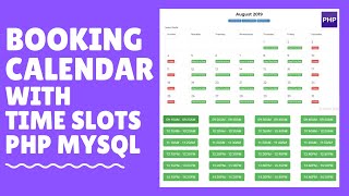 How to create a booking calendar with time slots php mysql part 3 [upl. by Notnel]