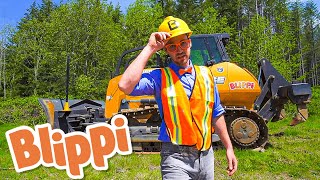 Blippi Explores a Bulldozer  Cars Trucks amp Vehicles Cartoon  Moonbug Kids [upl. by Hsital]