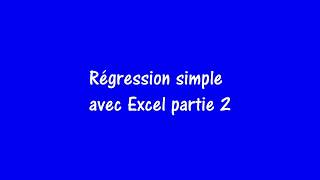 Régression Simple Partie 2 avec lutilitaire danalyse [upl. by Kristoforo]