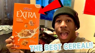 AMAZING EXTRA CRISPY CLUSTERS CEREAL REVIEW did Kelloggs make the best cereal of the year [upl. by Ardnayek880]