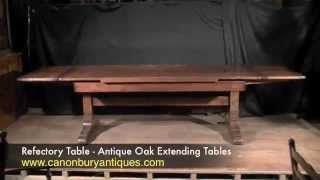 Refectory Table  Antique Oak Extending Tables [upl. by Sallie408]