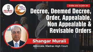 Decree Deemed Decree Order Appealable amp Reviseable Order  Overview Shangar Murali [upl. by Rehpotsrihc]