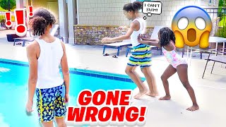 CALI PUSHED MASON IN THE POOL PRANK Gone Wrong [upl. by Eileen]