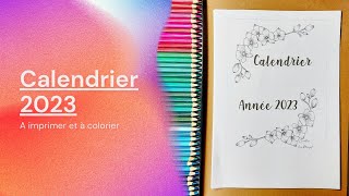 Calendrier 2023 à imprimer et colorier Etsy [upl. by Llennoj774]