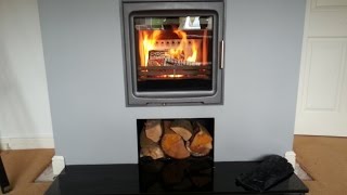 Purevision 5kw wide inset multi fuel stove installation timelapse [upl. by Ronald]