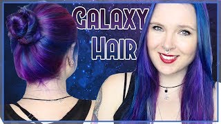 How to GALAXY HAIR  crueltyfree  LunarJess [upl. by Eddra]