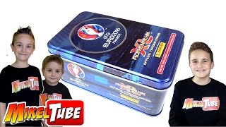 Unboxing Caja de lata Adrenalyn XL Euro 2016 UEFA [upl. by Leiuqeze772]