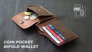 Coin Pocket Bifold Wallet  Indepth tutorial video with PDF Pattern [upl. by Nan484]