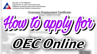 How to apply for OEC Online basta same employer free poea dubai oec [upl. by Yffat886]