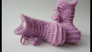 Вязаные пинетки для детей Knitted baby booties [upl. by Aissenav]