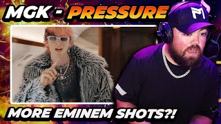 MGK DISSED EMINEM AGAIN  RAPPER REACTS to Machine Gun Kelly  PRESSURE Official Music Video [upl. by Aihsyak]