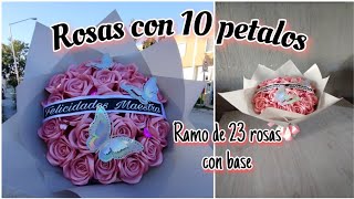 Rosas eternas con 10 pétalos 🌹 Ramo de 23 rosas en color mauve rosa [upl. by Alul]