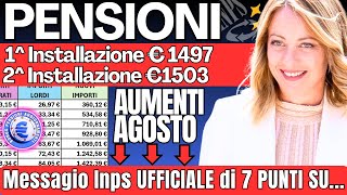 🔴 URGENTE❗️AUMENTI PENSIONI AGOSTO 👉 CIRCOLARE INPS IN 7 PUNTI IMPORTI CEDOLINI INVIALIDI TABELLE❗️ [upl. by Moffit]