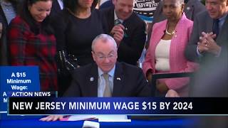 New Jersey governor signs bill to increases minimum wage [upl. by Brittain409]