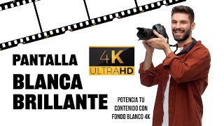 Pantalla Blanca Brillante 4K  Mejora tu Iluminación con Fondo Blanco  Luz Blanca y Telón de Fondo [upl. by Ramu]